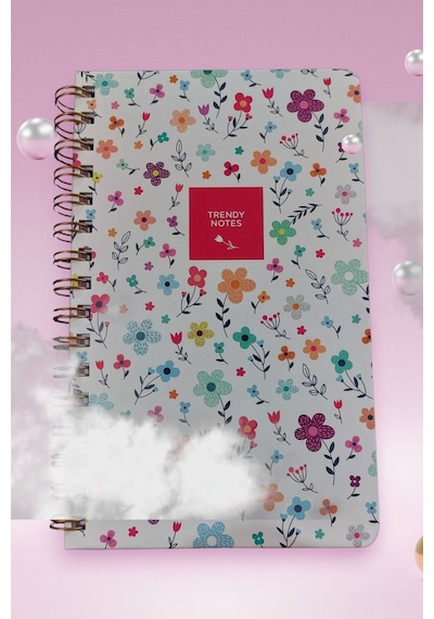 13x21 Cm Çizgisiz 96 Yaprak Sert Karton Kapak Telli Defter 60 Gr Beyaz Kağıt Krem