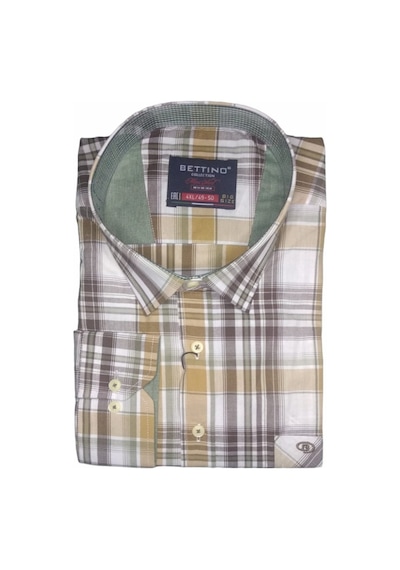 Erkek Büyük Beden Battal Boy Uzun Kol Klasik Kesim Ekose Gömlek (541619456)-4Xl-Karışık Çok Renkli