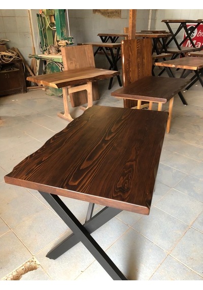 Bintaşmobilya Ceviz Rengi Kütük Cafe Masası Modelleri