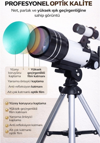 Dailytech Profesyonel Astronomik Monoküler Teleskop Ay & Yıldız Gözlemi Eğitici Güçlü Optik Tripodlu Set