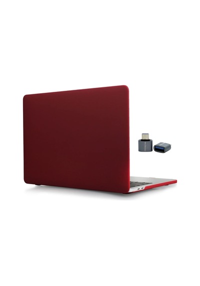 Macbook Pro 15 Kılıf A1707 A1990 Uyumlu Mat Sert Tpu Hard Shell İnce Hafif Darbe Koruma Bordo