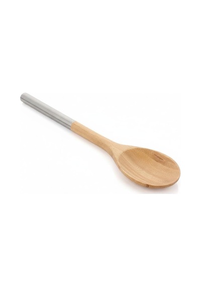 Amberhaus%100 Doğal Akasya Ahşap & Paslanmaz Çelik 3'lü Mutfak Seti / Kaşık, Spatula, Kevgir / Isıya Dayanıklı