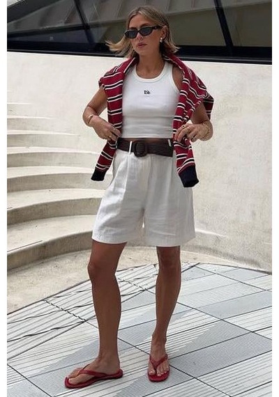 Bordo Çizgili Polo Yaka Kadın Uzun Kollu Tişört Mg2575 Bordo