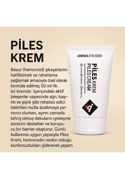 Piles Krem Hemroidinize 50 Ml Krem 2 Adet