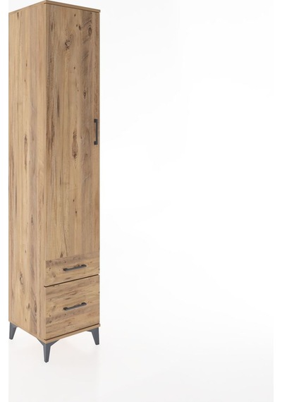 Hyperion Dolap 5 Raflı 2 Çekmeceli Tek Kapaklı 44x44x221 Çam-çam Çam
