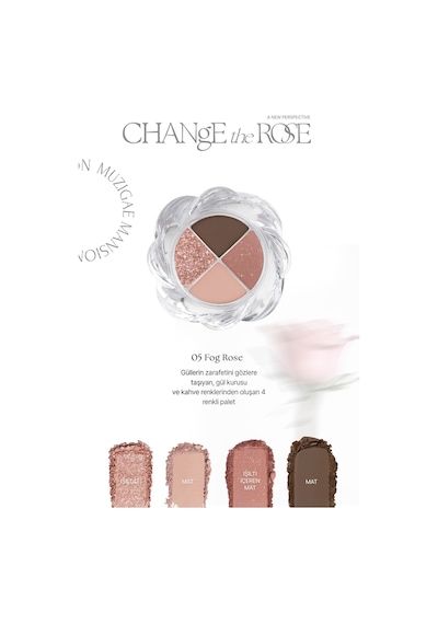 İpeksi Dokulu 4'lü Far Paleti Muzıgae Mansıon Twist Pot Eye Palette 05 Fog Rose 05 Fog Rose