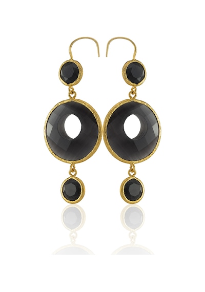 Kadir Jewellery 22 Ayar Altın Kaplama Kadın Sallantılı Küpe -el İşçiliği Ve Hipoalerjenik Küpe Siyah 95214369