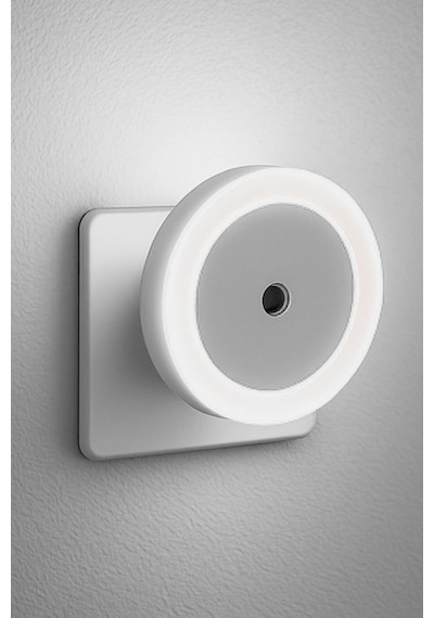 Yuvarlak Otomatik Gece Lambası Işığa Duyarlı Karanlık Ldr Sensörlü Koridor Beyaz Gc01 Beyaz
