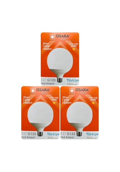 3 Adet 20w 120w 3000k Sarı Işık E27 Duylu Kalın Duy Glop Led Ampul