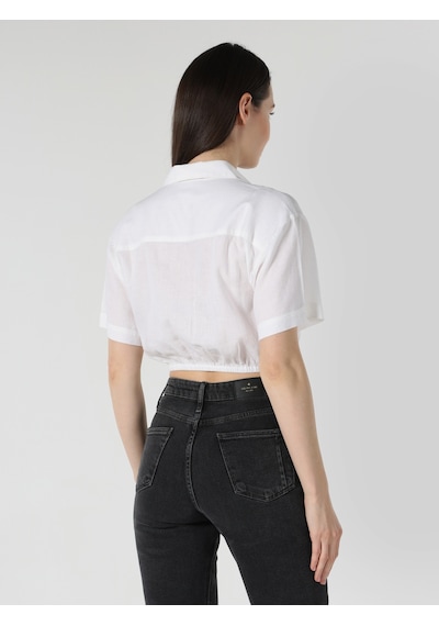 Colin's Colins Regular Fit Shirt Neck Beyaz Kadın Kısa Kol Gömlek Cl1063853 Beyaz Colin's Colins Regular Fit Shirt Neck Beyaz Kadın Kısa Kol Gömlek Cl1063853 Beyaz