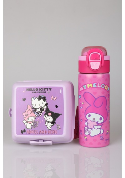 X Dekomus Lisanslı My Melody Sweet Berry Collection 600 Ml Çelik Matara Ve Beslenme Kabı Seti Altın