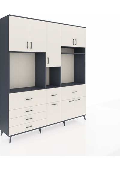 Hyperion Dolap 10 Raflı 6 Çekmeceli 8 Kapaklı 220x44x243 Antrasit-aytaşı/aytaşı Çok Renkli Hyperion Dolap 10 Raflı 6 Çekmeceli 8 Kapaklı 220x44x243 Antrasit-aytaşı/aytaşı Çok Renkli