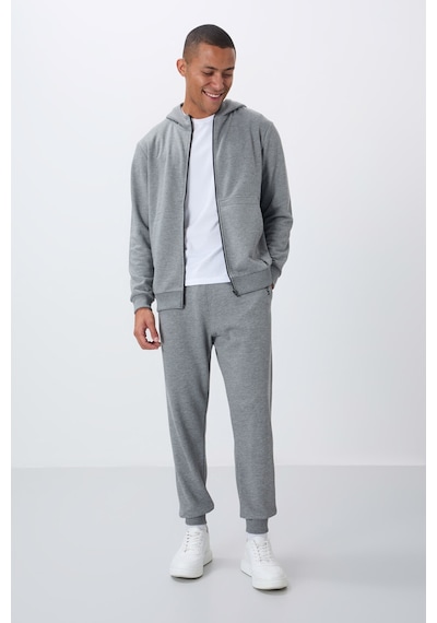 Tommy Life Gri Melanj Kompakt Pamuklu Kalın Pürüzsüz Dokulu Kapüşonlu Comfort Fit Erkek Eşofman Takım - 85262 GRİ MELANJ Tommy Life Gri Melanj Kompakt Pamuklu Kalın Pürüzsüz Dokulu Kapüşonlu Comfort Fit Erkek Eşofman Takım - 85262 GRİ MELANJ
