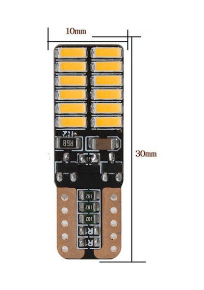 T10 Dipsiz W5w Canbus 24 Ledli Turuncu Park Plaka Ampulü 2 Adet