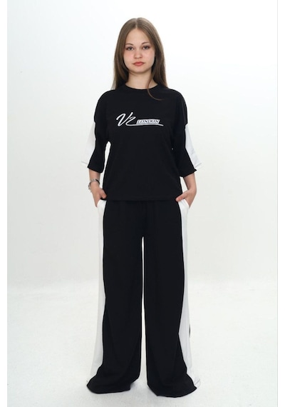 Kız Çocuk %100 Pamuk London Baskılı Oversize Garnili Truvakal Kollu Eşofman Takımı-293-eşt-0010 Siyah Kız Çocuk %100 Pamuk London Baskılı Oversize Garnili Truvakal Kollu Eşofman Takımı-293-eşt-0010 Siyah