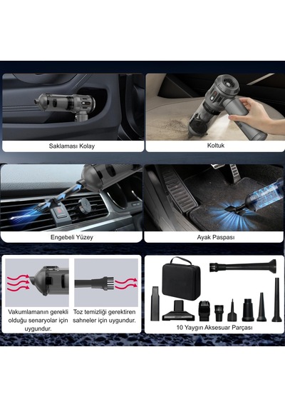 Yeni Güçlendirilmiş Yedek Filtreli Araç Süpürgesi Taşınabilir Çantalı 22000pa, 4'ü1 Arada El Tipi Süpürge&üfleyici Lcd Ekran, Çoklu Başlıklar, Ev, Araba, Evcil Hayvan Tüyleri İçin Mini Şarjlı Süpürge Diğer Yeni Güçlendirilmiş Yedek Filtreli Araç Süpürgesi Taşınabilir Çantalı 22000pa, 4'ü1 Arada El Tipi Süpürge&üfleyici Lcd Ekran, Çoklu Başlıklar, Ev, Araba, Evcil Hayvan Tüyleri İçin Mini Şarjlı Süpürge Diğer