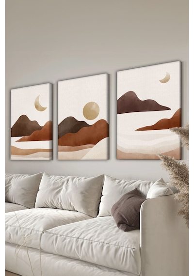 Artavessa Dekoratif 3 Parça Kanvas Tablo - 3CNVS4
