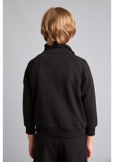 Defacto Oversıze Uzun Kollu Dik Yaka Pamuklu Baskılı Siyah Sweatshirt Erkek Çocuk H9606a826aubk81 Siyah-bk81