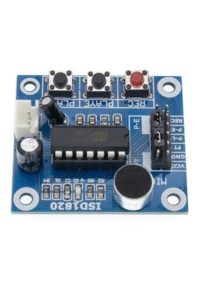 Isd1820-1 Ses Kayıt Ve Çalma Modülü Mikrofonlu + Mini Hoparlör