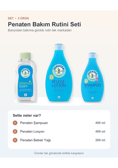 Penaten Bakım Rutini Seti 3 Parça: Şampuan + Losyon + Bebek Yağı