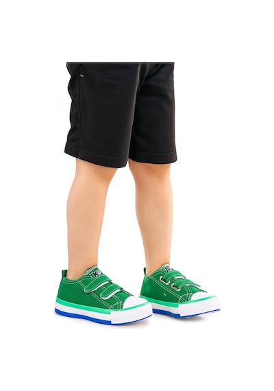 Kiko Kids Linen Cırtlı Erkek Bebek Keten Spor Ayakkabı Yeşil