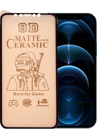 Apple Uyumlu   iPhone 12 Pro Max Ekran Koruyucu 9D Mat Seramik Nano Tam Kaplayan