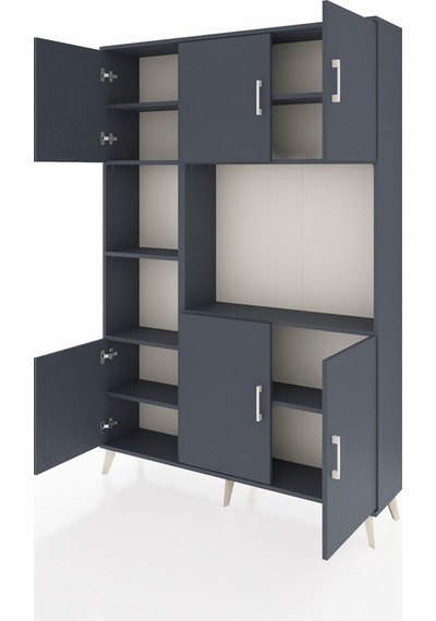 Arges Dolap 9 Raflı 6 Kapaklı 132x30x195 Antrasit-antrasit/an... Antrasit