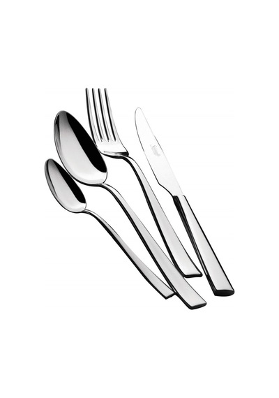 Salvinelli Time Ice 87 Parça Paslanmaz Çelik Çatal Bıçak Takımı (Made in Italy) Gümüş