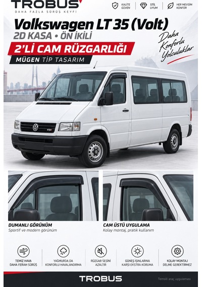 Volkswagen Lt / Volt Fitil Üstü 2002 Tam Uyumlu Cam Rüzgarlığı 2'li