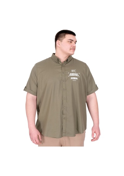 Mode Xl Büyük Beden Erkek Gabardin Gömlek Everyday Essentials U25602 Haki Haki