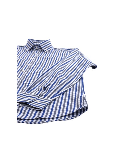 Giant Erkek Uzun Kol Kareli Gömlek - Minimalist Stil Lacivert