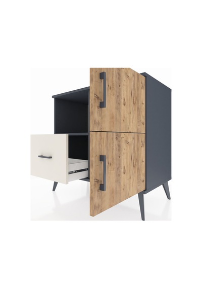 Hyperion Şifonyer 2 Raflı Tek Çekmeceli 2 Kapaklı 88x44x80 Antrasit-çam/aytaşı Çam/aytaşı Hyperion Şifonyer 2 Raflı Tek Çekmeceli 2 Kapaklı 88x44x80 Antrasit-çam/aytaşı Çam/aytaşı
