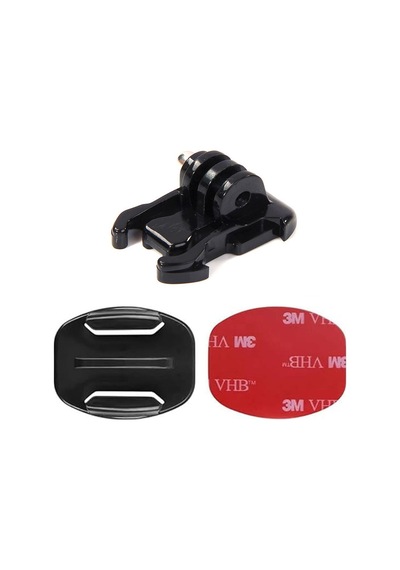 Gplus Bs02yh 3 Parça Flat Zemin Düz Yüzey Hızlı Tak Aksiyon Kamera 3m Yapışkanlı Motor Kask Bağlantı Seti Siyah
