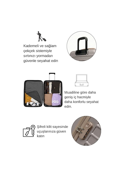 Louisiana Polo Orta Boy Valiz 4x2 Teker Taş-bej 1168 Taş
