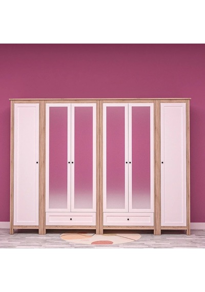 Coco 6 Kapılı Gardırop Mdf Sis Gri Coco 6 Kapılı Gardırop Mdf Sis Gri