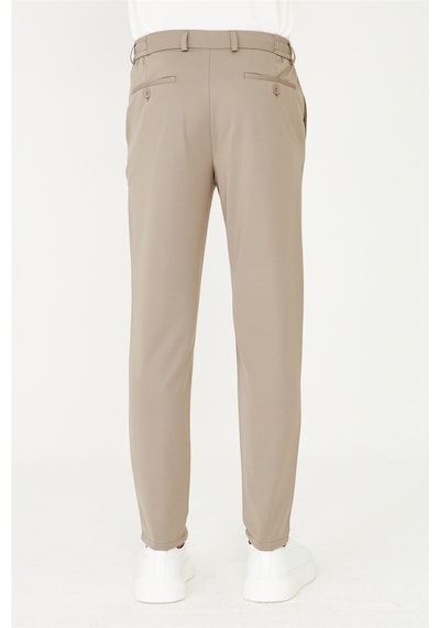 Bej Modern Kesim Bağcıklı Smart Casual Jogger Pantolon VİZON