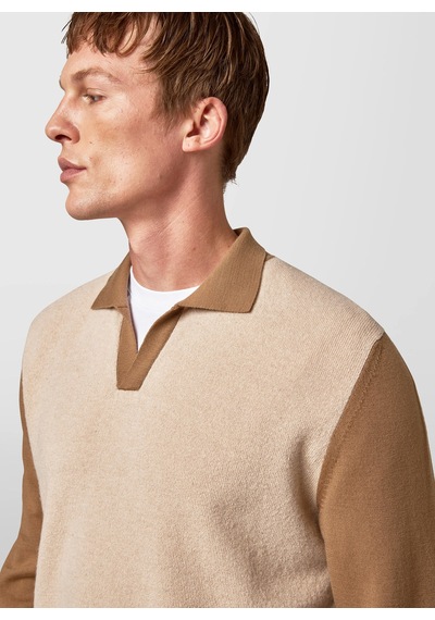 Alpha Studio Kahve Erkek Slim Fit Kazak Au-7244b Jumper Polo