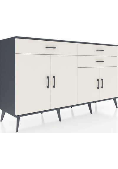 Hyperion Konsol 2 Raflı 3 Çekmeceli 4 Kapaklı 176x44x99 Antrasit- Antrasit-aytaşı Hyperion Konsol 2 Raflı 3 Çekmeceli 4 Kapaklı 176x44x99 Antrasit- Antrasit-aytaşı