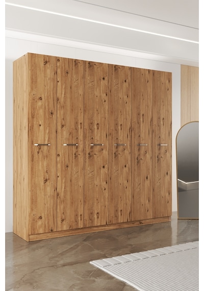 Aeka Ae-2190 Hisar 6 Kapaklı Çok Bölmeli Askılı Ve Raflı Geniş Hacimli Gardırop 210x210 Cm Atlantik Çam - Atlantik Çam Aeka Ae-2190 Hisar 6 Kapaklı Çok Bölmeli Askılı Ve Raflı Geniş Hacimli Gardırop 210x210 Cm Atlantik Çam - Atlantik Çam