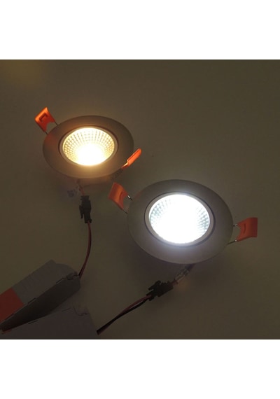 Saten Krom Sıva Altı Spot Cob Led Armatür 5W Trafolu Beyaz