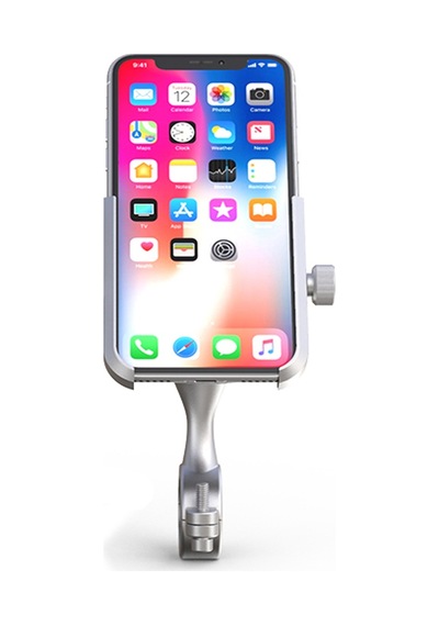 Metal Gidon Bağlantılı 4.5-7 İnç Destekler Motosiklet - Bisiklet- Mtv Telefon Tutucu Gri