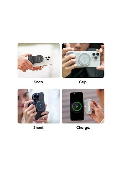 Snapgrip Pro - Kablosuz Deklanşör Düğmesi İle Mobil Pil Tutacağı - Manyetik Montaj Herhangi Bir Telefona Takılır - Qi 2 Kablosuz Şarjlı Dahili Powerbank - Masaüstü Yuvası Taş Çok Renkli Snapgrip Pro - Kablosuz Deklanşör Düğmesi İle Mobil Pil Tutacağı - Manyetik Montaj Herhangi Bir Telefona Takılır - Qi 2 Kablosuz Şarjlı Dahili Powerbank - Masaüstü Yuvası Taş Çok Renkli