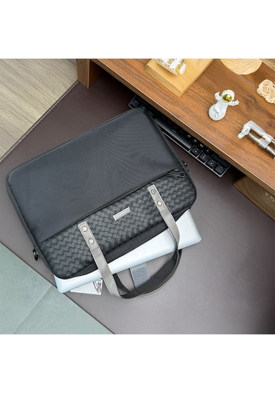 13-14 İnç Omuz Askılı Laptop Çantası Lenyes Lb552 Voyagers Serisi Su Geçirmez Polyester Kumaş Siyah
