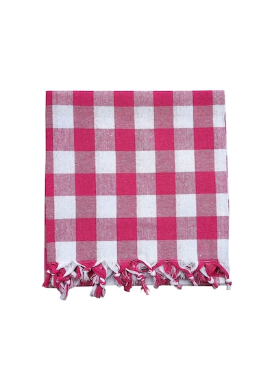 Kareli Yer Sofra Bezi Piknik Masa Örtüsü Saçaklı 150X150 CM (547799353)