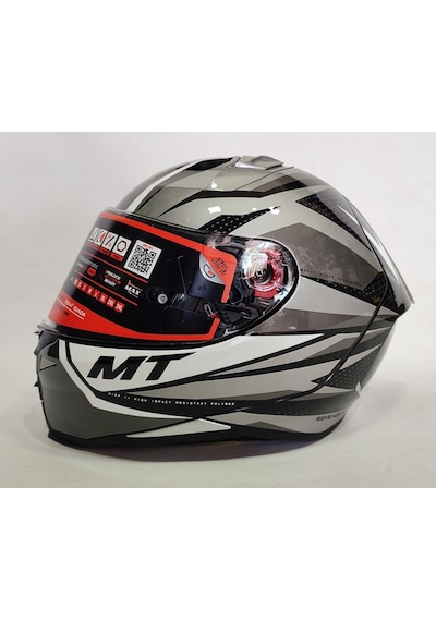 MT Kask Revenge 2 Kley B0 Parlak Gri - Şeffaf Vizörlü