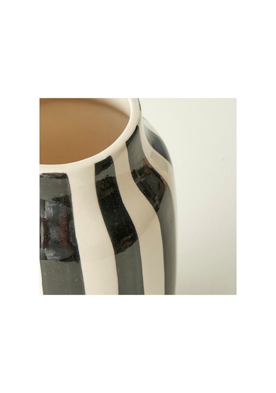 Bella Maison Rise Stoneware Vazo Siyah-beyaz 14x14x26 Cm Siyah-beyaz