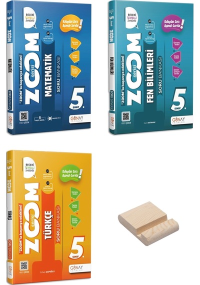 5. Sınıf Zoom Matematik Fen Bilimleri Ve Türkçe Soru Bankası 3lü Set + Telefon Standı