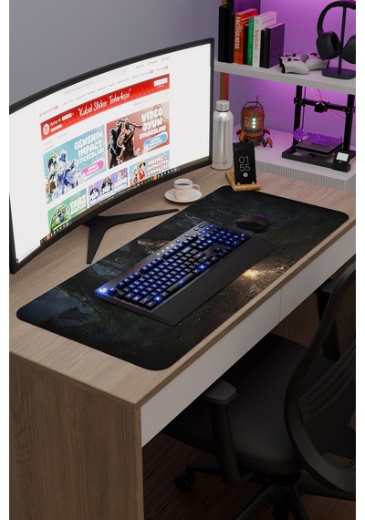 Dark Souls Kaymaz Dikişli Kauçuk Oyuncu Mousepad V1 - 90x40 Xxl Gaming Mouse Pad Fare Altlığı