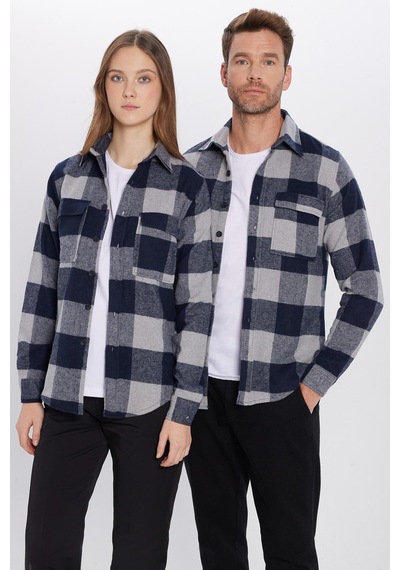 Tudors Unisex Slim Fit Dar Kesim Oduncu Çift Cep Kapaklı Kareli Kışlık Gömlek-32140 Çok Renkli Tudors Unisex Slim Fit Dar Kesim Oduncu Çift Cep Kapaklı Kareli Kışlık Gömlek-32140 Çok Renkli