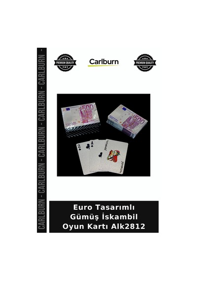 Özel Üretim Koleksiyon Euro Tasarımlı Gümüş İskambil Oyun Kartı Alk2812